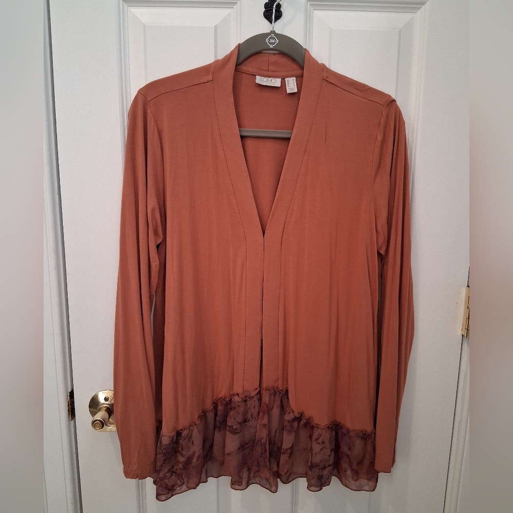 PLOGO by Lori Goldstein Terracotta Cardigan